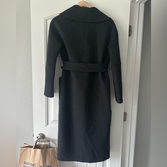 Wool coat long Heather Dark Gray women’s winter - Picture 2 of 15